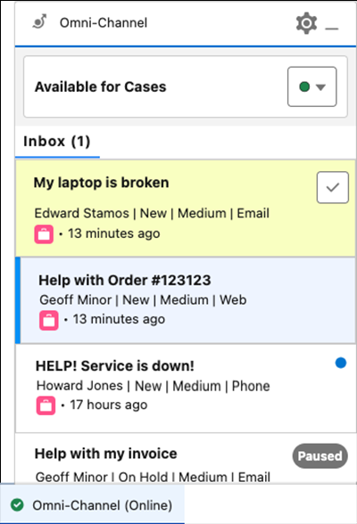 Omni-Channel 客服人員工具列狀態更新
